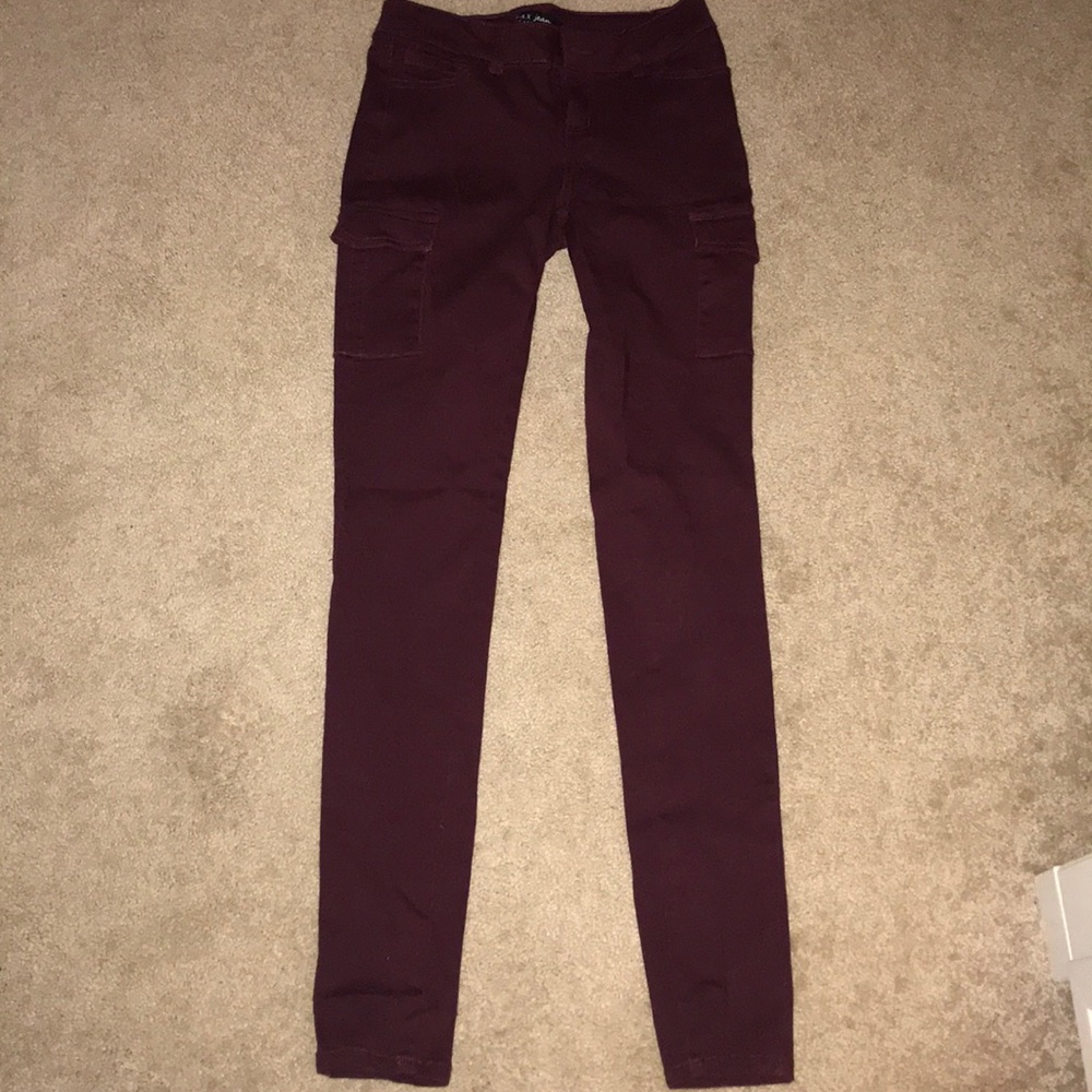 maroon skinny jeans